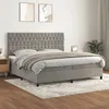 Image de vidaXL Boxspring met matras fluweel lichtgrijs 200x200 cm3143223