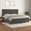 Image de vidaXL Boxspring met matras fluweel donkergrijs 200x200 cm3143224