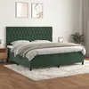 Image de vidaXL Boxspring met matras fluweel donkergroen 200x200 cm3143226