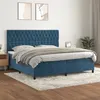 Image de vidaXL Boxspring met matras fluweel donkerblauw 200x200 cm3143227