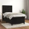 Image de vidaXL Boxspring met matras fluweel zwart 90x200 cm3143243