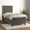 Image de vidaXL Boxspring met matras fluweel donkergrijs 100x200 cm3143248