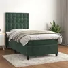 Image de vidaXL Boxspring met matras fluweel donkergroen 100x200 cm3143250