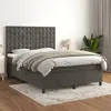 Image de vidaXL Boxspring met matras fluweel donkergrijs 140x190 cm3143260