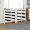 Image de Cache-radiateur en bois massif de pin - VIDAXL - Blanc - Étagère pratique - Design moderne à lattes