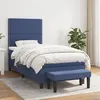 Image de vidaXL Boxspring met matras stof blauw 90x200 cm3136491