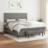 Image de vidaXL Boxspring met matras stof donkergrijs 180x200 cm3136534