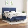 Image de vidaXL Boxspring met matras stof blauw 180x200 cm3136539
