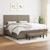 Image de vidaXL Boxspring met matras stof taupe 200x200 cm3136545