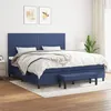 Image de vidaXL Boxspring met matras stof blauw 200x200 cm3136547