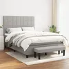 Image de vidaXL Boxspring met matras stof lichtgrijs 140x190 cm3136589