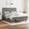 Image de vidaXL Boxspring met matras stof donkergrijs 160x200 cm3136606