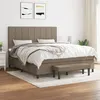 Image de vidaXL Boxspring met matras stof taupe 160x200 cm3136609