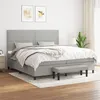 Image de vidaXL Boxspring met matras stof lichtgrijs 200x200 cm3136621