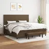 Image de vidaXL Boxspring met matras stof donkerbruin 200x200 cm3136624