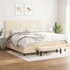 Image de vidaXL Boxspring met matras stof cràmekleurig 200x200 cm3136626