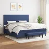 Image de vidaXL Boxspring met matras stof blauw 200x200 cm3136627