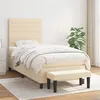 Image de vidaXL Sommier à Lattes de Lit avec Matelas, Lit Rembourré, Lit Simple, Lit Adulte de Chambre à Coucher Intérieur, Moderne, Crème 90x200 cm Tissu 3136650