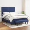Image de vidaXL Boxspring met matras stof blauw 140x190 cm3136675