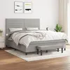 Image de vidaXL Boxspring met matras stof lichtgrijs 180x200 cm3136693