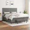 Image de vidaXL Boxspring met matras stof donkergrijs 180x200 cm3136694