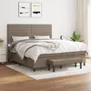 Image de vidaXL Boxspring met matras stof taupe 180x200 cm3136697