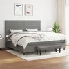 Image de vidaXL Boxspring met matras stof donkergrijs 200x200 cm3136702