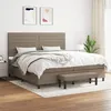 Image de vidaXL Boxspring met matras stof taupe 200x200 cm3136705