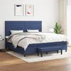 Image de vidaXL Boxspring met matras stof blauw 200x200 cm3136707