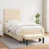 Image de vidaXL Boxspring met matras stof cràmekleurig 90x200 cm3136730