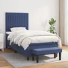 Image de vidaXL Boxspring met matras stof blauw 90x200 cm3136731