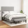 Image de vidaXL Boxspring met matras stof lichtgrijs 140x190 cm3136749