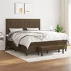 Image de vidaXL Boxspring met matras stof donkerbruin 160x200 cm3136768