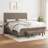 Image de vidaXL Boxspring met matras stof taupe 160x200 cm3136769
