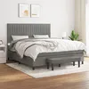 Image de vidaXL Boxspring met matras stof donkergrijs 180x200 cm3136774