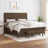 Image de vidaXL Boxspring met matras stof donkerbruin 180x200 cm3136776
