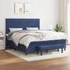 Image de vidaXL Boxspring met matras stof blauw 180x200 cm3136779
