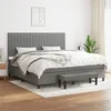 Image de vidaXL Boxspring met matras stof donkergrijs 200x200 cm3136782