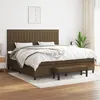 Image de vidaXL Boxspring met matras stof donkerbruin 200x200 cm3136784
