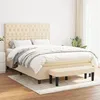 Image de vidaXL Boxspring met matras stof cràmekleurig 140x190 cm3136834