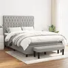 Image de vidaXL Boxspring met matras stof lichtgrijs 140x200 cm3136837