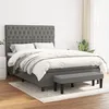 Image de vidaXL Boxspring met matras stof donkergrijs 140x200 cm3136838