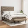 Image de vidaXL Boxspring met matras stof taupe 140x200 cm3136841