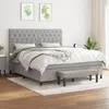 Image de vidaXL Boxspring met matras stof lichtgrijs 160x200 cm3136845