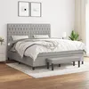 Image de vidaXL Boxspring met matras stof lichtgrijs 180x200 cm3136853
