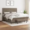 Image de vidaXL Boxspring met matras stof taupe 180x200 cm3136857