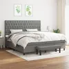 Image de vidaXL Boxspring met matras stof donkergrijs 200x200 cm3136862