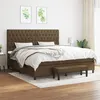 Image de vidaXL Boxspring met matras stof donkerbruin 200x200 cm3136864