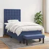 Image de vidaXL Boxspring met matras stof blauw 90x190 cm3136883