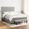 Image de vidaXL Boxspring met matras stof lichtgrijs 140x190 cm3136909